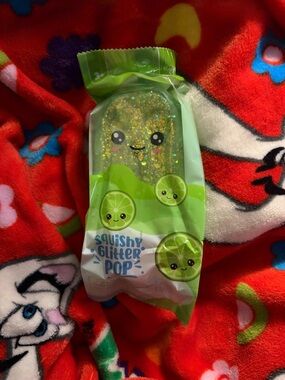 Keycraft Squishy Glitter Pop Green Lime - Glitter squish toy NEW QUICK SHIP